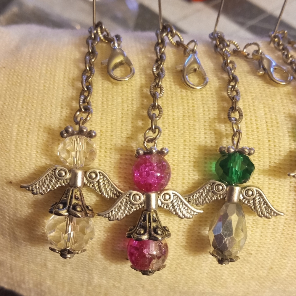 Custom handmade crystal Angels keychains